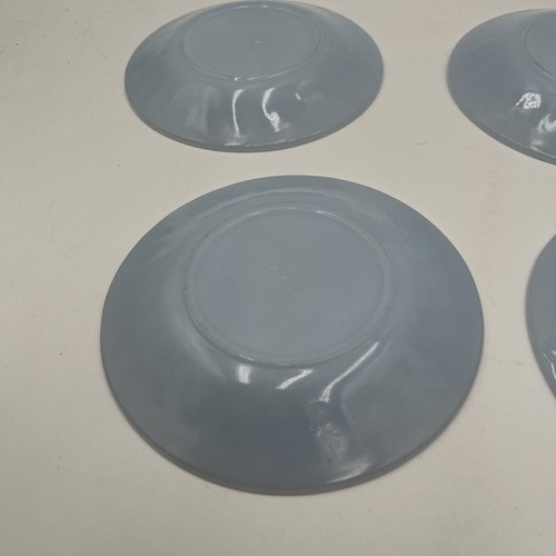 Fire-King Set Of 4 Saucers Azurite Delphite Blue Oven Ware Great Condition - Picture 8 of 11