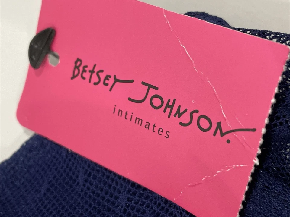 Sujetador con aros Betsey Johnson rosa lazo margarita malla correas ajustables azul talla 32C Foto 2 de 4