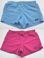 2 Patagonia Worn Wear Girls Youth XL Pink Blue Shorts Recycled Nylon