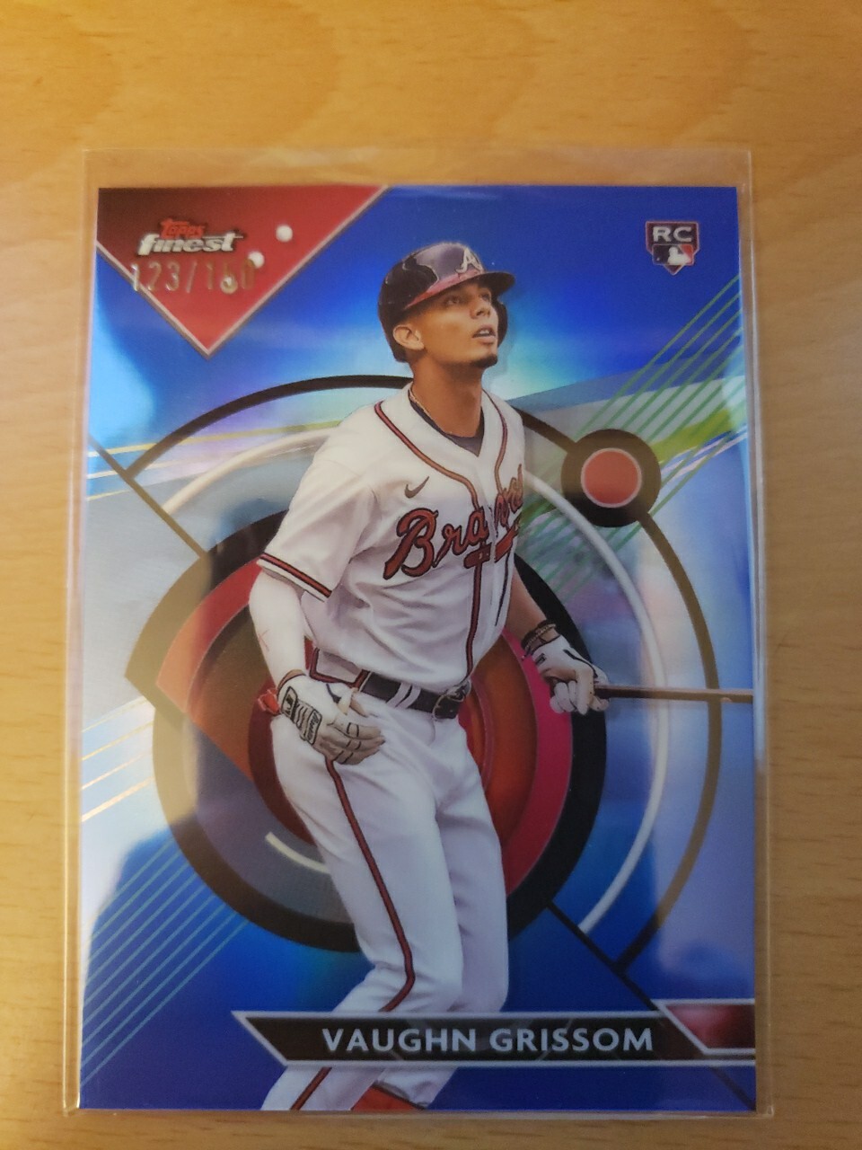 2023 Topps Finest Vaughn Grissom #88 Blue Refractor RC serial /150