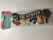 Jolee's Boutique 4 pc Scrapbook stickers SIGHTSEER travel trip tourist vacation