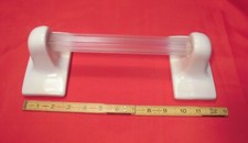 Matte Off-White Ceramic Towel Bar Brackets-Post Holder with 24" pole NOS
