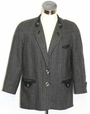 STEINBOCK WOOL Jacket Coat GREEN Women Austria Winter Hunting Riding 12 14 L