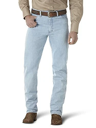 Wrangler Men\'s 13MWZ Cowboy Cut Original Fit Jean, Gold Buckle Bleach, 40W  x 34L | eBay