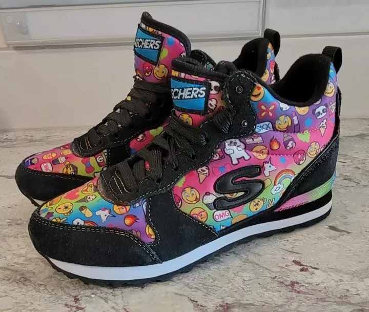 EMOJI Skechers Women s rainbow colors Sneakers Shoes Multicolor SN716 Sz 6.5