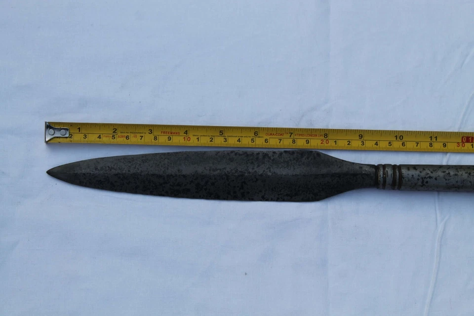 v. v old iron rare antique indo-Persian rajput big size war spearhead/lance pipe - Image 2 of 4
