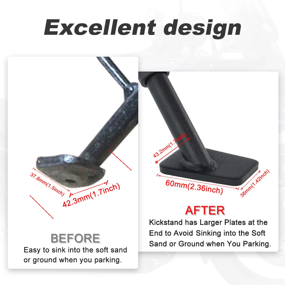 Ajuste para Suzuki V-Strom 1000/DL1000 2002-2013 Soporte lateral ajustable Pata de cabra Foto 2 de 4