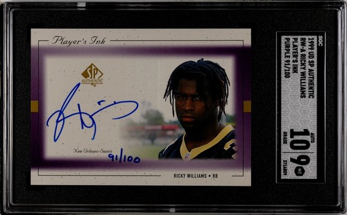 Ricky Williams [Purple] #RW-A 1999 SP Authentic Player's Ink card