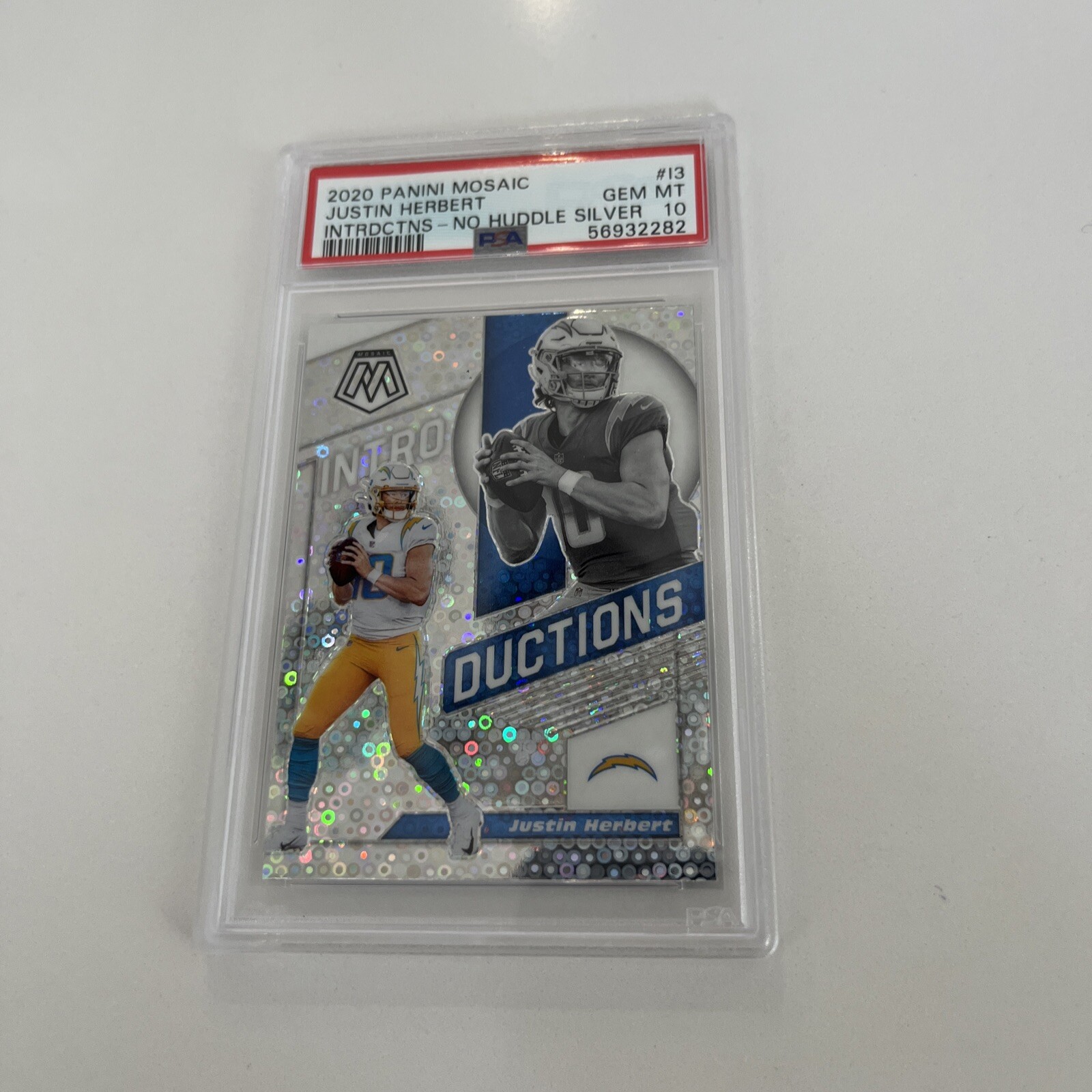 Justin Herbert Panini Mosaic Introductions #I3 No Huddle Silver