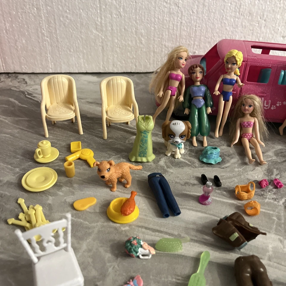 Lotto Polly Pocket con Limousine 2008 Auto Mattel - Immagine 3 di 4