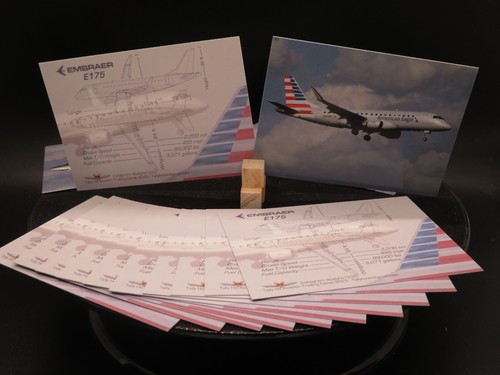 American Eagle ENVOY Trading Cards Embraer E175 - Set of 25 - FREE SHIPPING - Picture 2 of 7