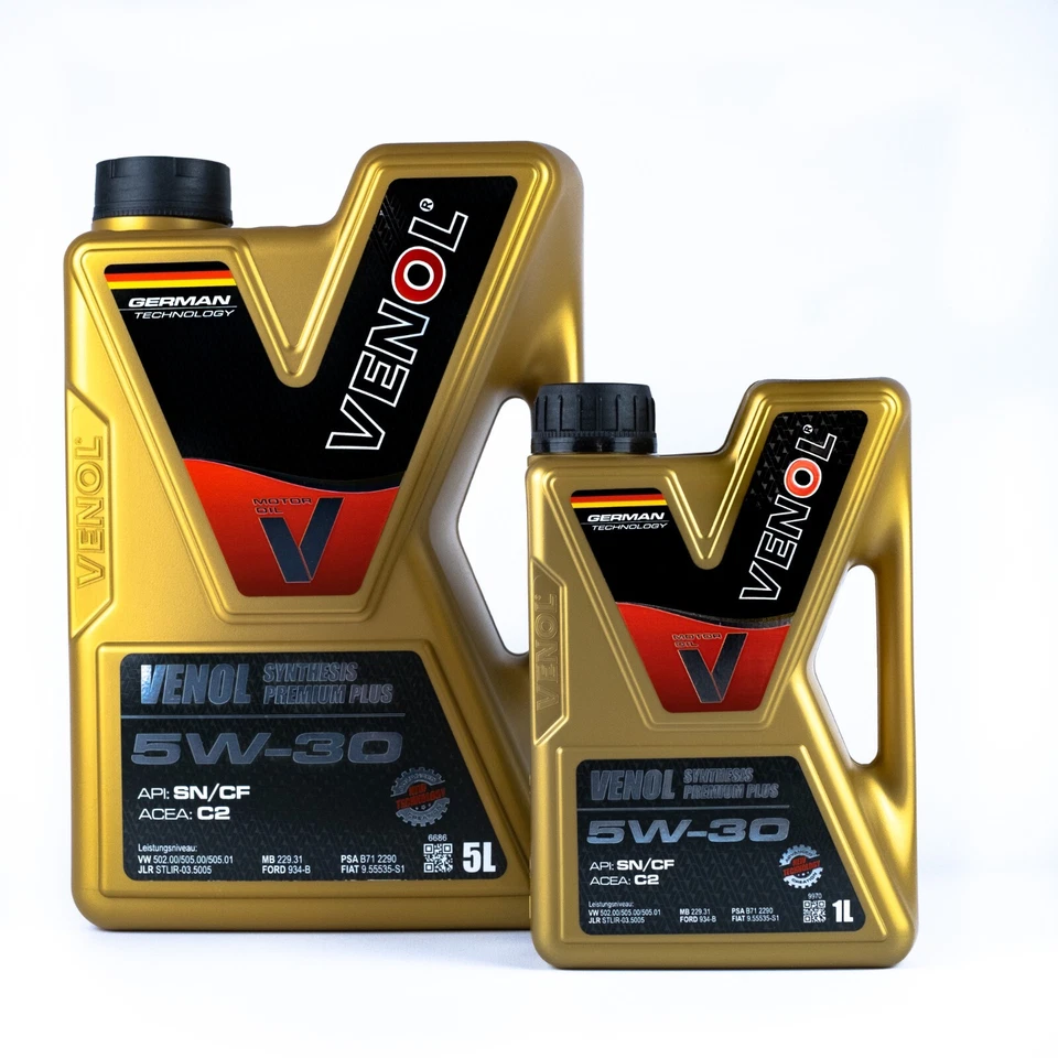 Huile Moteur VENOL 5W30 ACEA C2 DPF/FAP Essence/Diesel 5L + 1L = (6L) - Photo 1/2
