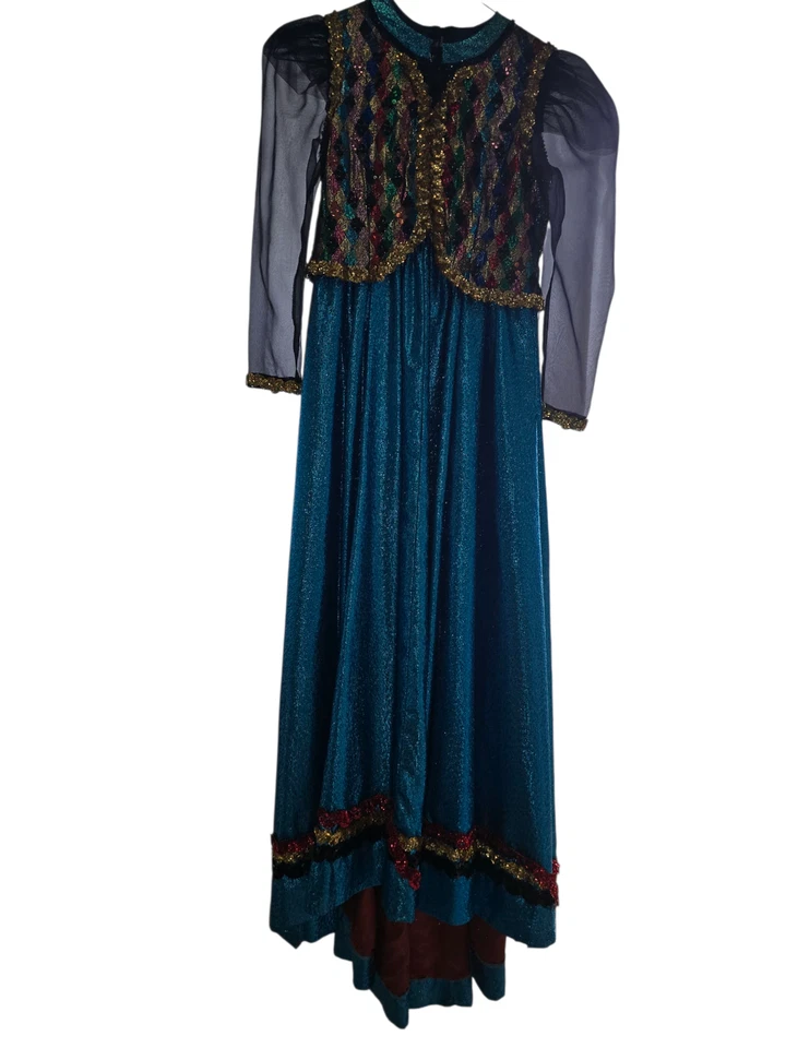 JEN8051 Reniassance костюм разноцветный жилет верх, синий низ размер маленький - Изображение 2 из 4