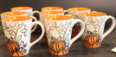Spectrum Designz Gilded Pumpkin 8 Mugs 4 5/8''