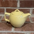 Vintage McCoy Mid Century Modern Canary Yellow Small Ceramic Teapot