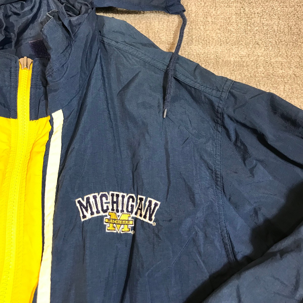 STARTER ネイビー/イエロー ウォームアップウェア L /ミシガン大学 Vintage Starter University Of Michigan Wolverines Jacket