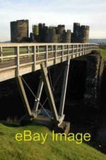 Photo 6x4 Footbridge at Caerphilly Castle Footbridge to the Western Islan c2008