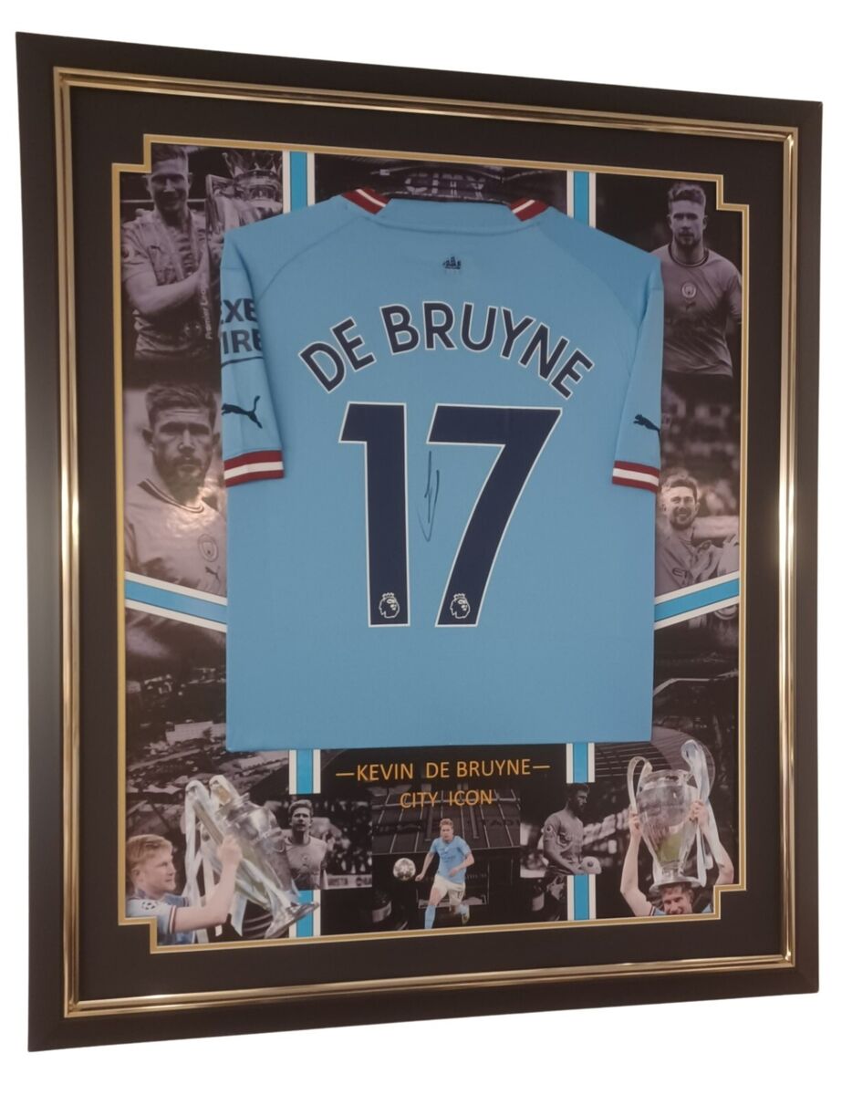 KEVIN DE BRUYNE City Signed Shirt Autographed Jersey 2023 KEVIN DE BRUYNE City Signed Shirt Autographed Jersey 2023