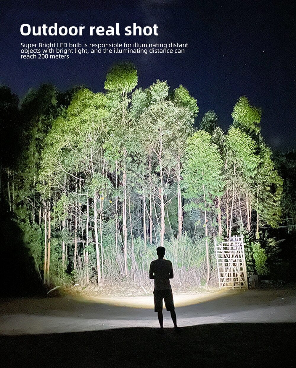 Powerful Led Flashlight XHP70 4Core Built in Battery Shot Long Smart EDC Torch - Picture 17 of 21