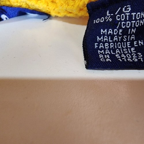 Vintage GAP Cotton Mock Neck Pullover Sweater Nordic Yellow Navy Size Large - Picture 3 of 12