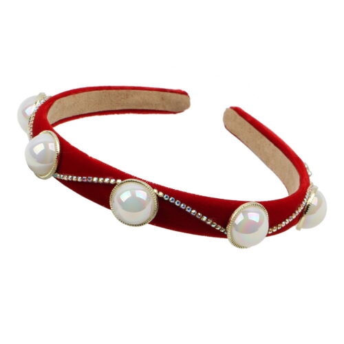 Diademas de joyas de perlas para mujer con cuentas de cristal de estrás de moda oficina correa para el cabello - Imagen 1 de 24