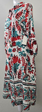 NWT Anthropologie Fig And Flower Floral Rayon Shirt Dress Belted Button Size-L