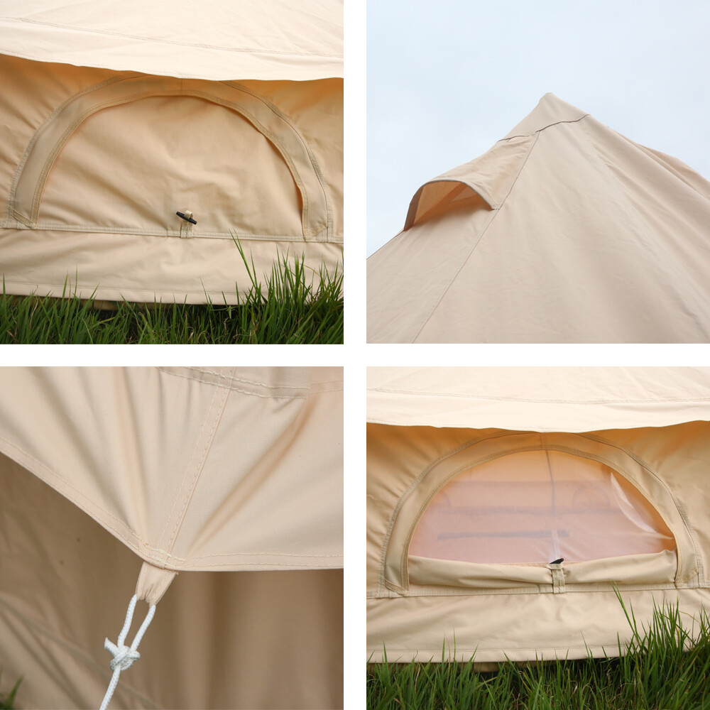5M Canvas Bell Tent Glamping Camping Waterproof Family Tent Teepee Stove  Jack | eBay
