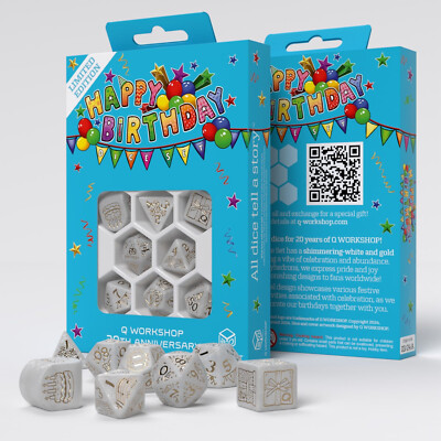 Q WORKSHOP 20 years   Happy Birthday Dice Set (8)