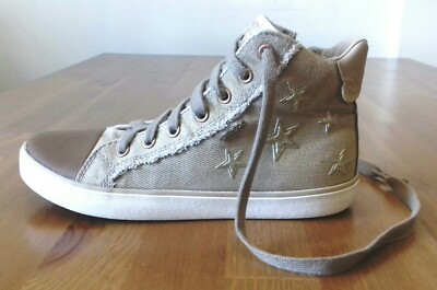 *SUPER* GEOX Respira/ UK1/ Beige High Top Baseball Ankle