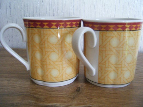 2 x Villeroy & Boch Gallo Dessign Switch Plantation Safran Kaffeebecher