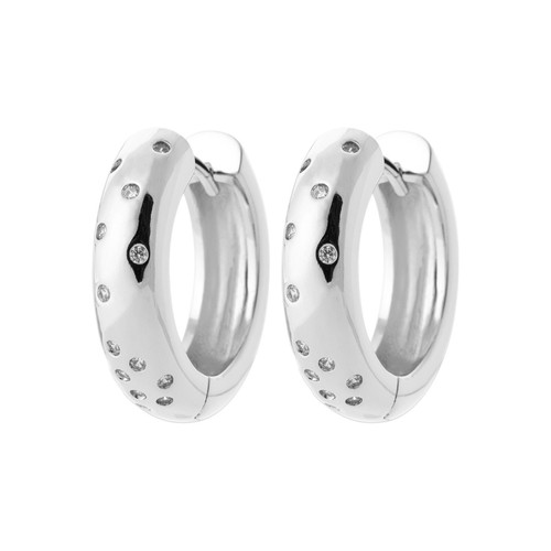 Orecchini mezzo cerchio con zirconi in argento Sterling 925
