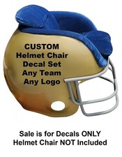 Custom Decals for Full Size Vintage Football Helmet Chairs - Any Team Any Logo