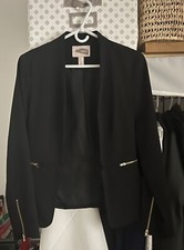 Forever 21 Black Jacket With Sleeve-zip Detail Size S