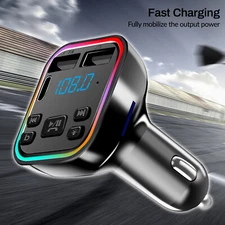Car Bluetooth FM Transmitter Radio MP3 Wireless Adapter Hands-Free 3 USB Charger