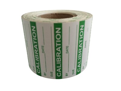 350 Labels 1-1/2'' x 5/8'' GREEN CALIBRATION Inspection Quality Control Stickers