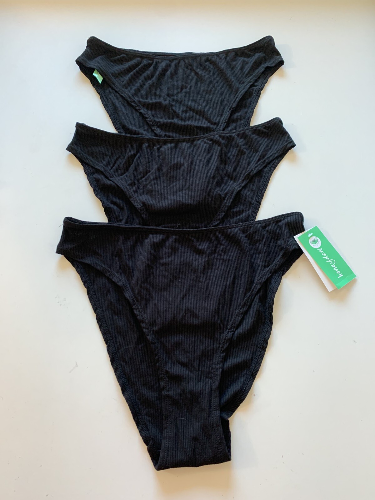 NWT! Lot of 3 Honeydew Sz L Linds Ribbed High Cut Bikini Panties
