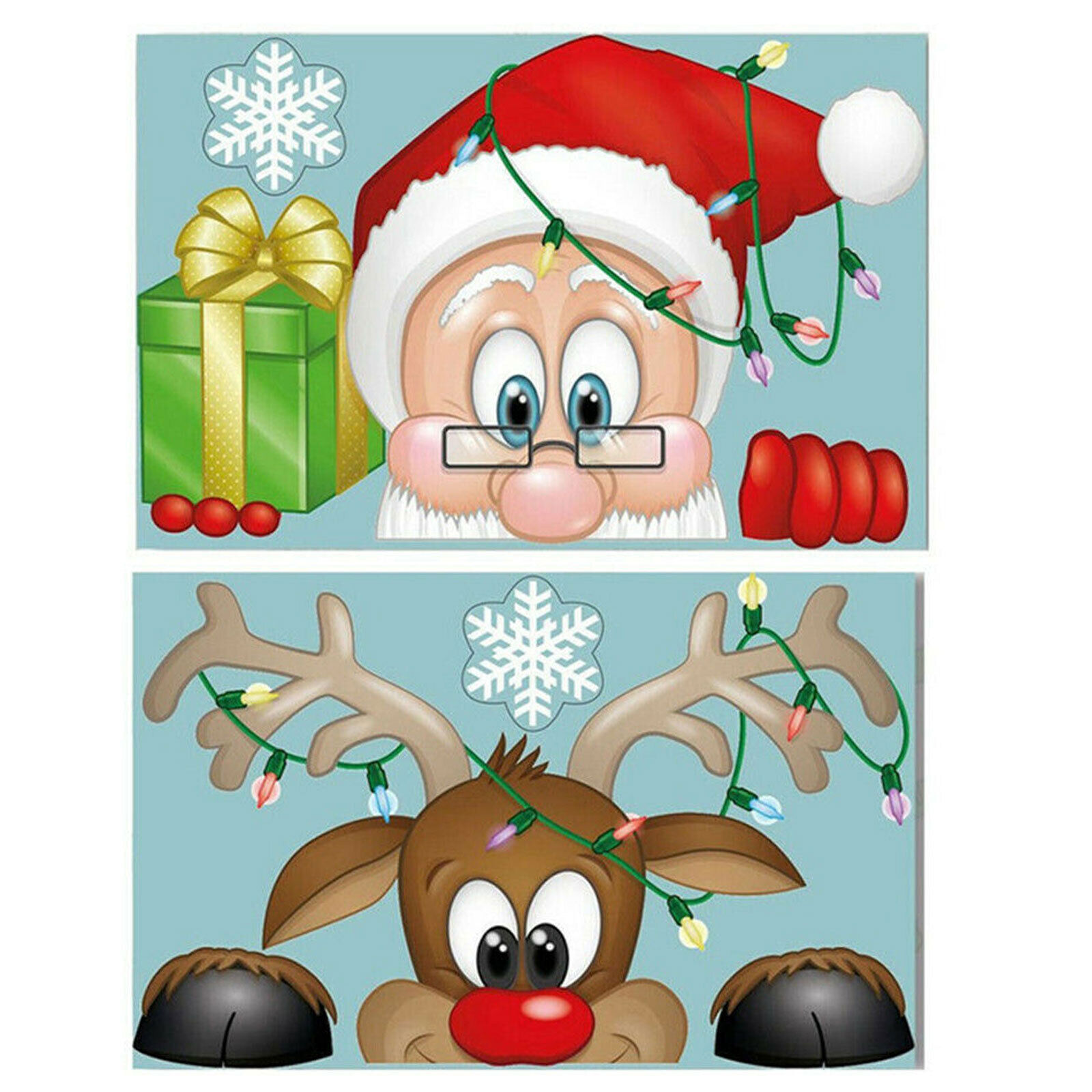 Christmas Window Glass Stickers Decal Santa Snowman Shop Xmas Party Wall Decor - Picture 18 of 48
