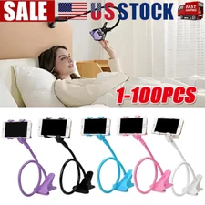 Universal Mobile Phone Gooseneck Stand Holder Flexible Bed Desk Table Clip LOT