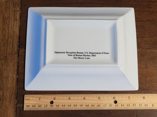Ashtray Plate, U.S. Department Of State, View Of Boston Harbor 1852, Vintage - Picture 4 of 8