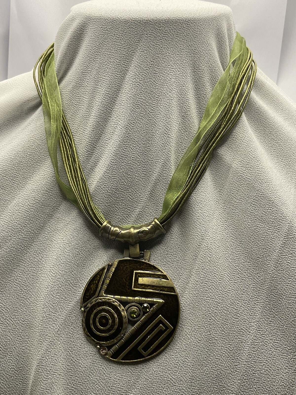 Vintage Statement Aztec Looking Medallion Necklac… - image 7