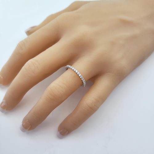 925 Sterling Silver 1.70mm Cubic Zirconia Prong Settings Engagement Ring - 第 4/37 張圖片