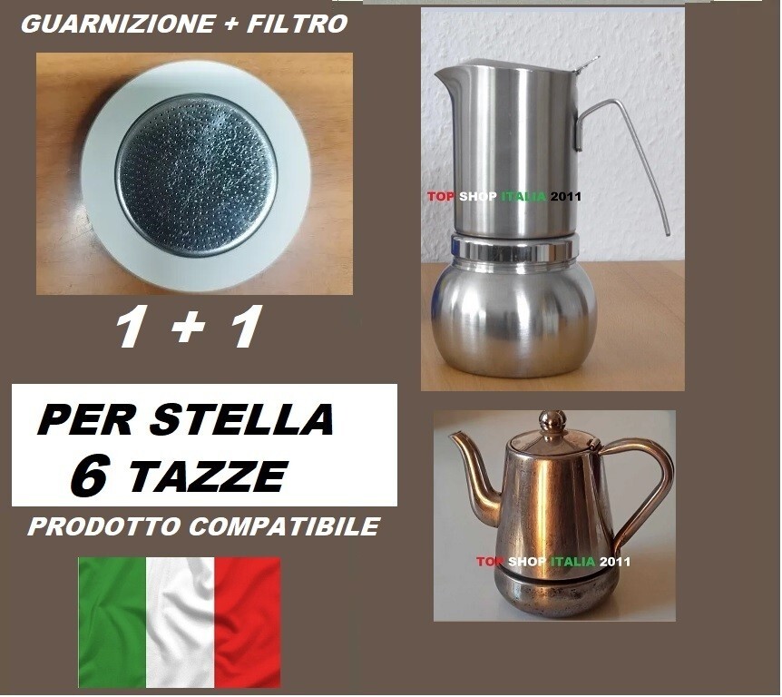 Guarnizioni E Filtri Per Moka - Ricambio In Silicone E Acciaio, Per Caffettiere Da 2 A 12 Tazze
