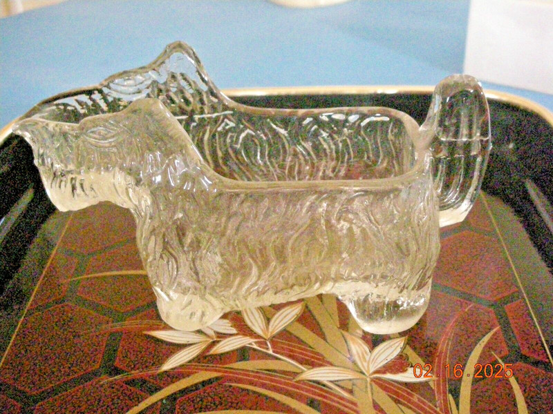 Clear Glass Scottie Dog Container