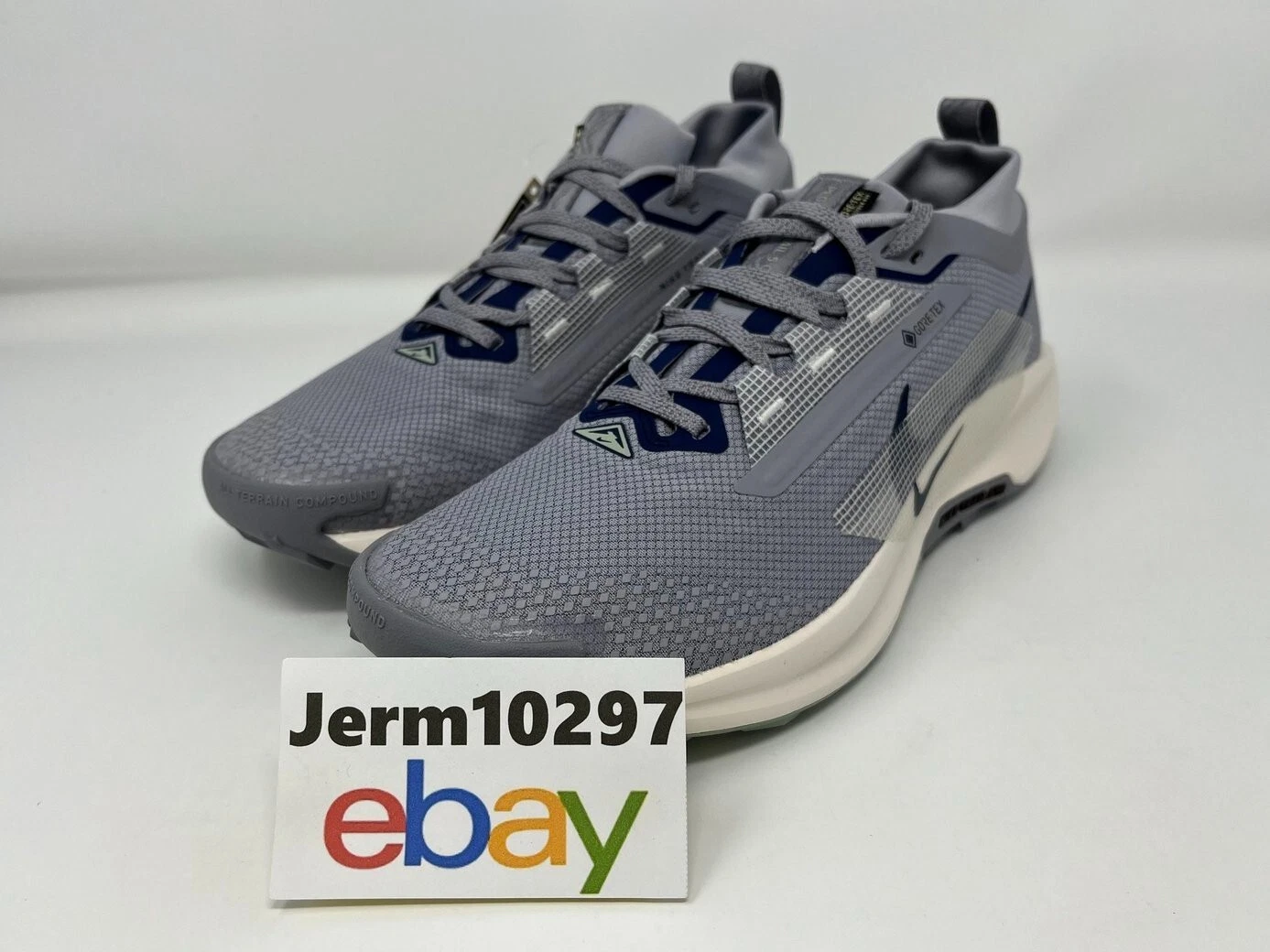 New Men's Nike Pegasus Trail 5 GTX Trail Shoes Size 8.5 Gray Blue #FQ0908 006