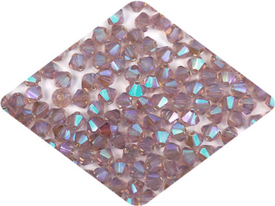 Czech Bicone Crystal Beads Light Amethyst full AB 3mm 4mm AB2X Rondelle Diamond