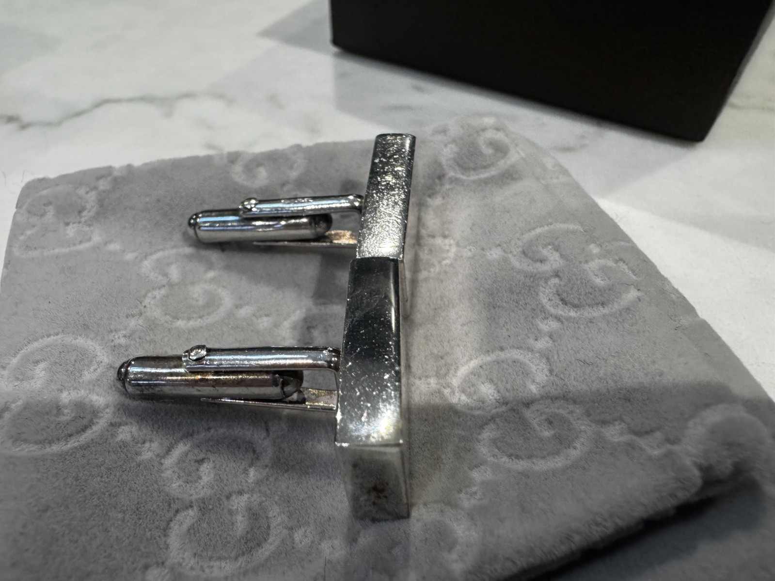 Authentic Gucci Vintage Rectangular Sterling Silv… - image 2