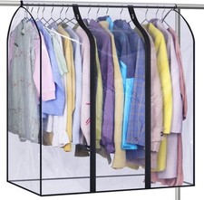 40" Hanging Garment Bags for Closet Storage Clear Garment Rack Cover Bottom E...