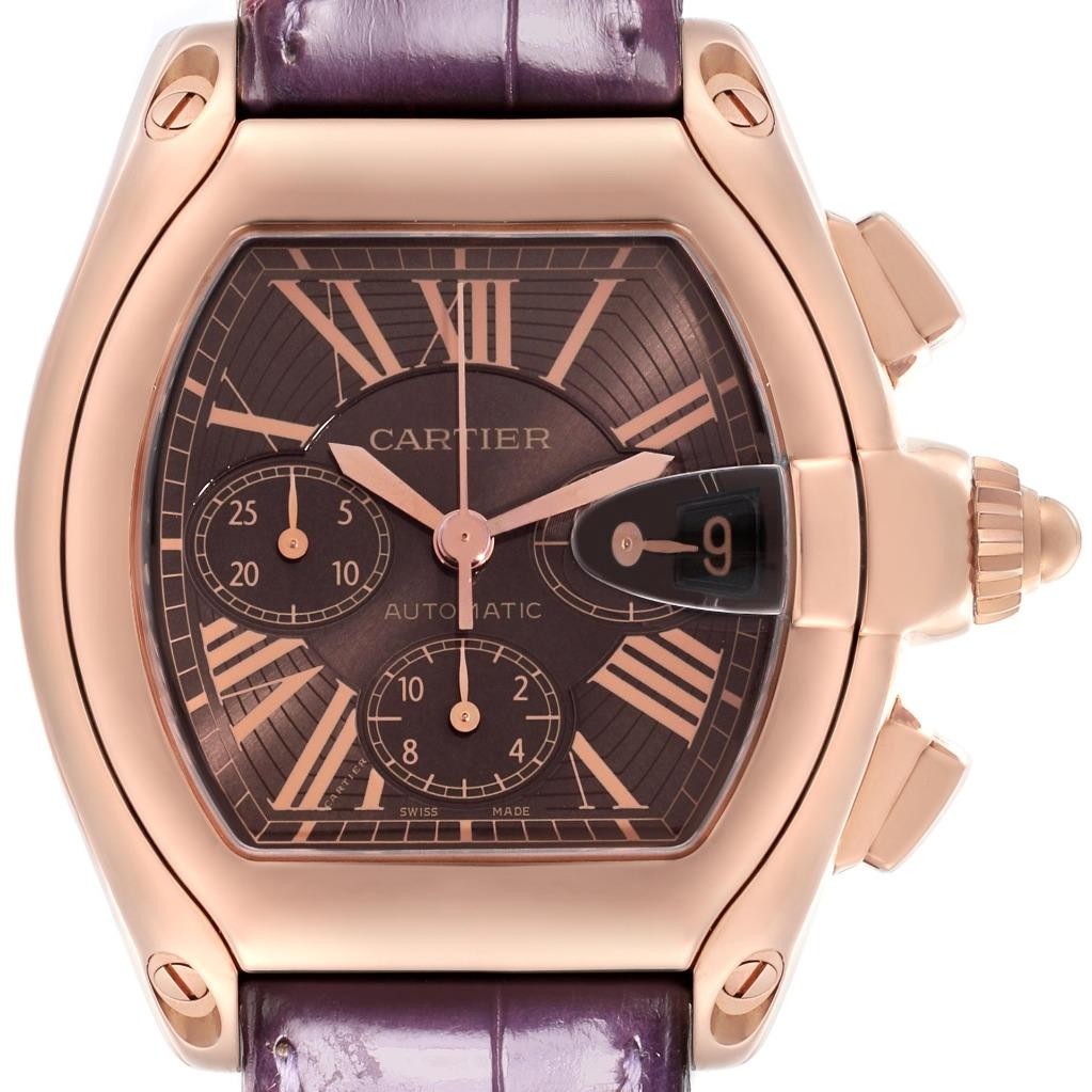 Cartier Roadster Chronograph XL Mens Watch in Rose Gold W62042Y5-image