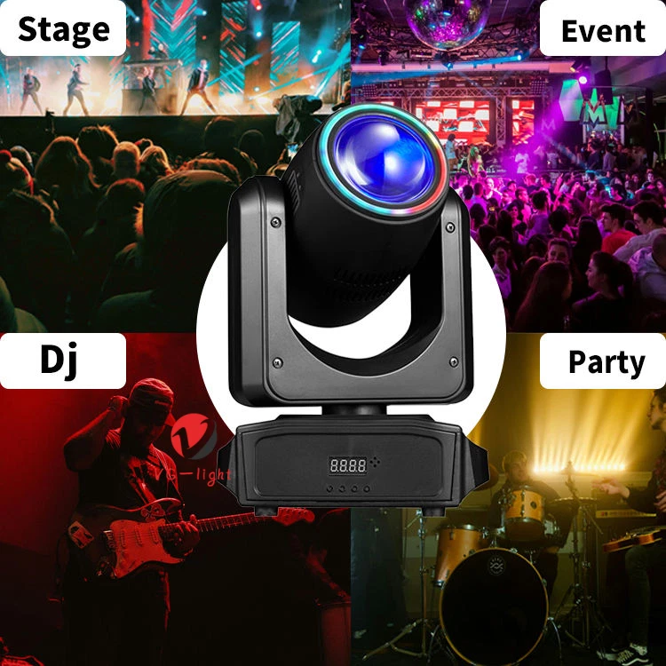 Disco Dj Event LED Double-head Beam Moving Head Light with Ring Stage Lights - Image 3 of 4