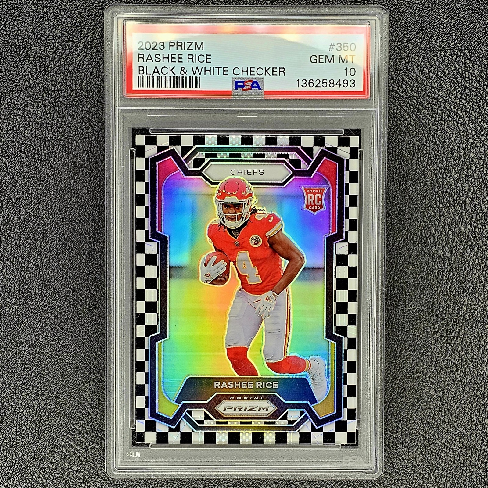 2023 Panini Prizm Rookies Rashee Rice #350 Black White Checker Prizm (RC) PSA 10